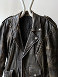 90s aged nappa leather biker jacket