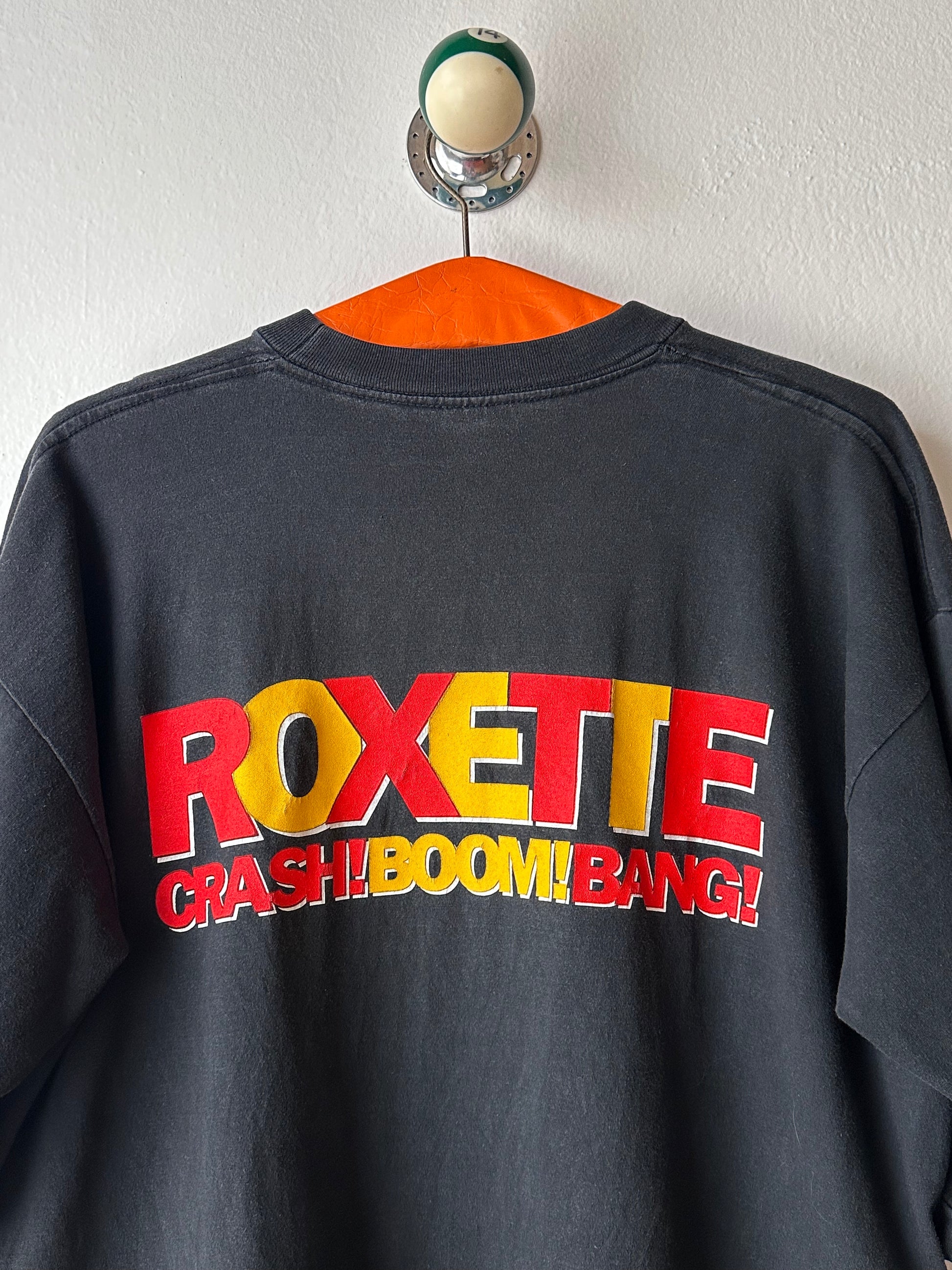 90's Roxette Band T shirt Tee Vintage Toto Praha Antique shop Vintage clothing store Showroom Prague プラハ 90年代 バンド Tシャツ Black 黒  ロンT ヴィンテージ ユーロ古着 古着卸 古着屋 