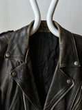 90s aged nappa leather biker jacket