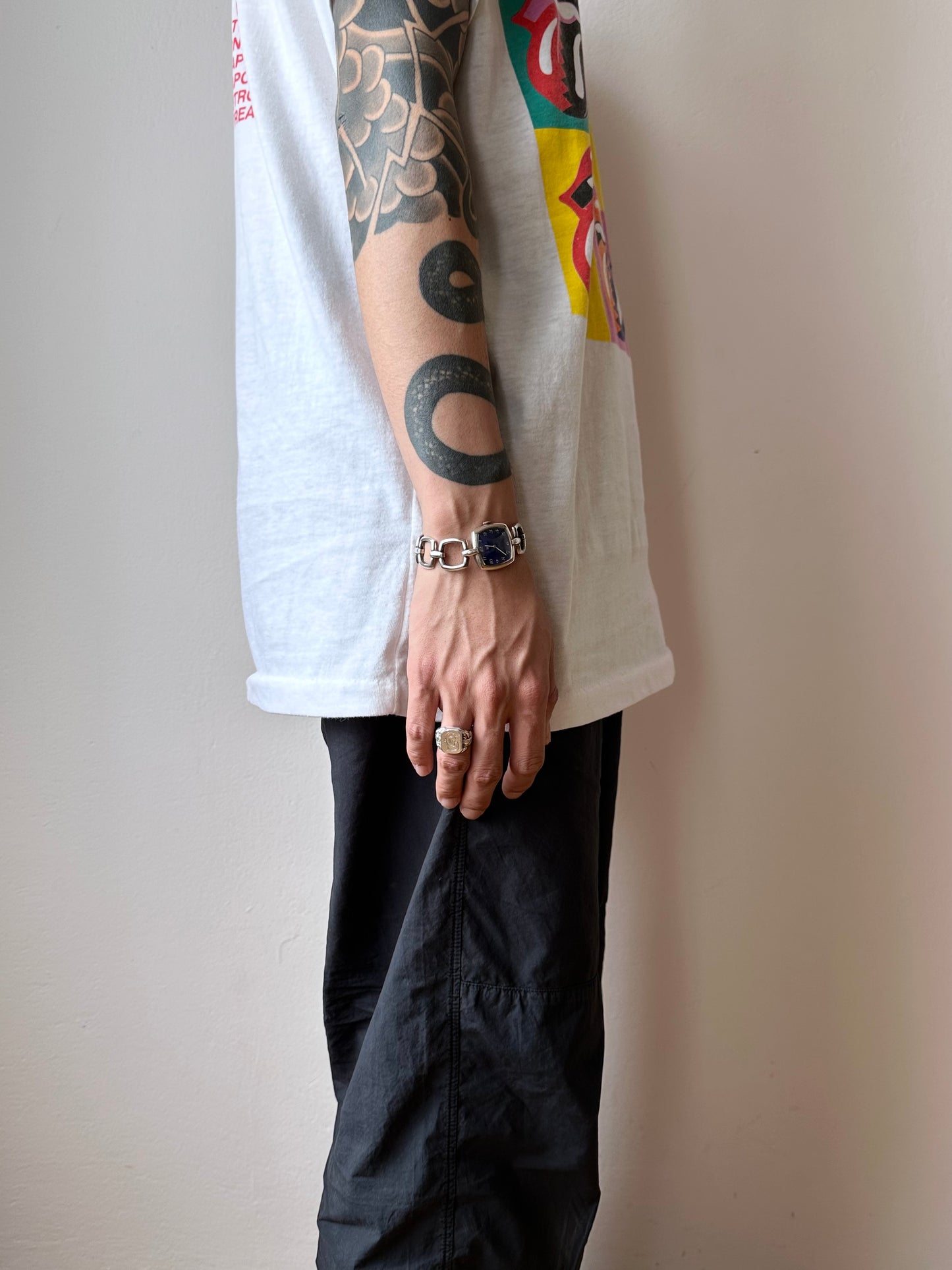 60-70s France silver blue dial watch