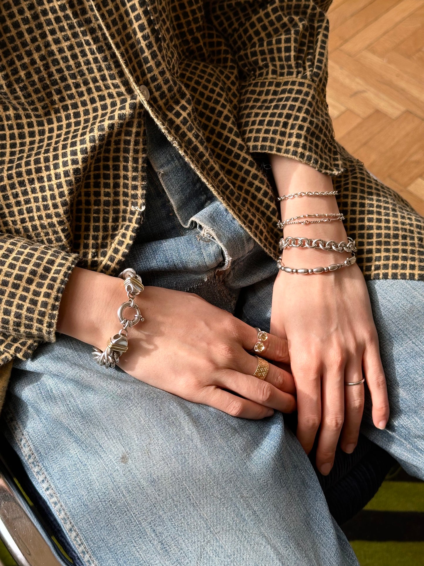 Silver and gold vermeil bold bracelet