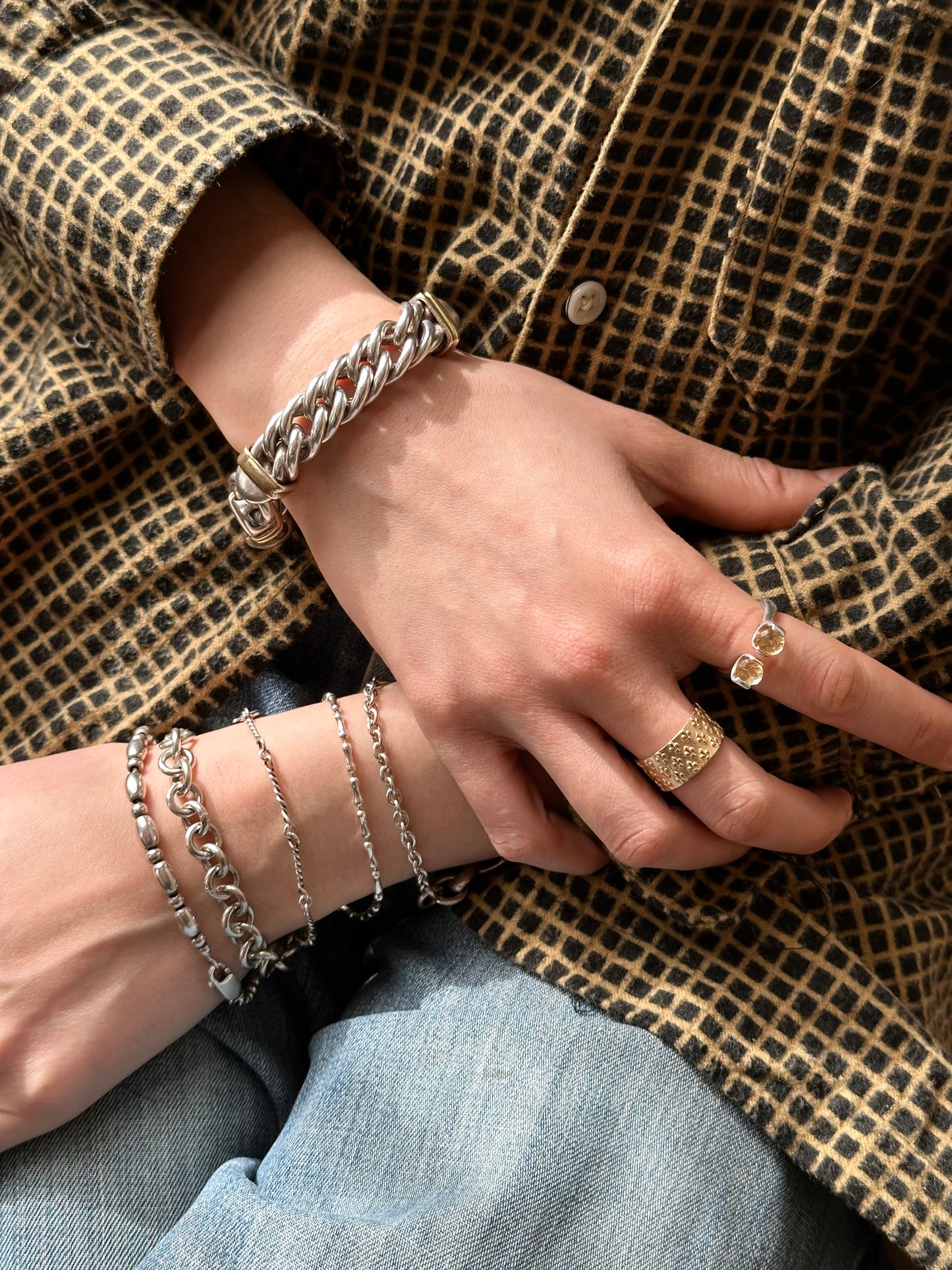 Silver and gold vermeil bold bracelet