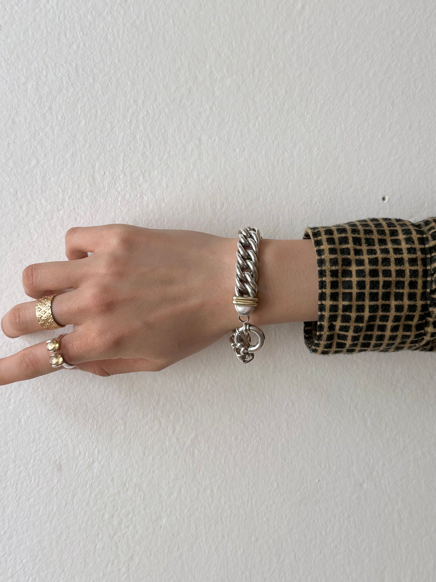 Silver and gold vermeil bold bracelet