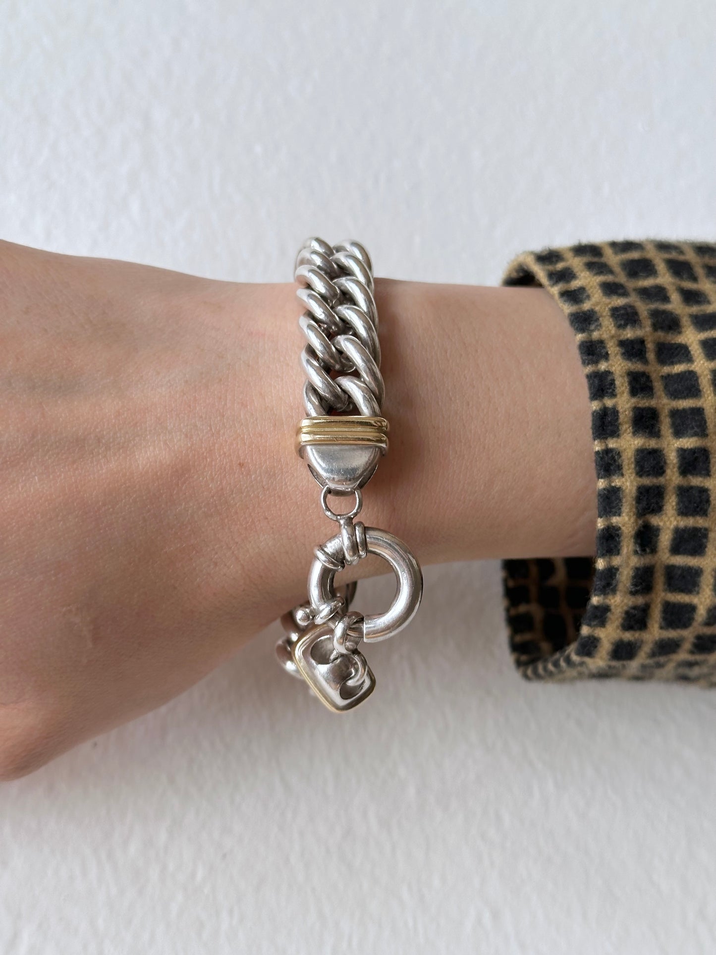 Silver and gold vermeil bold bracelet