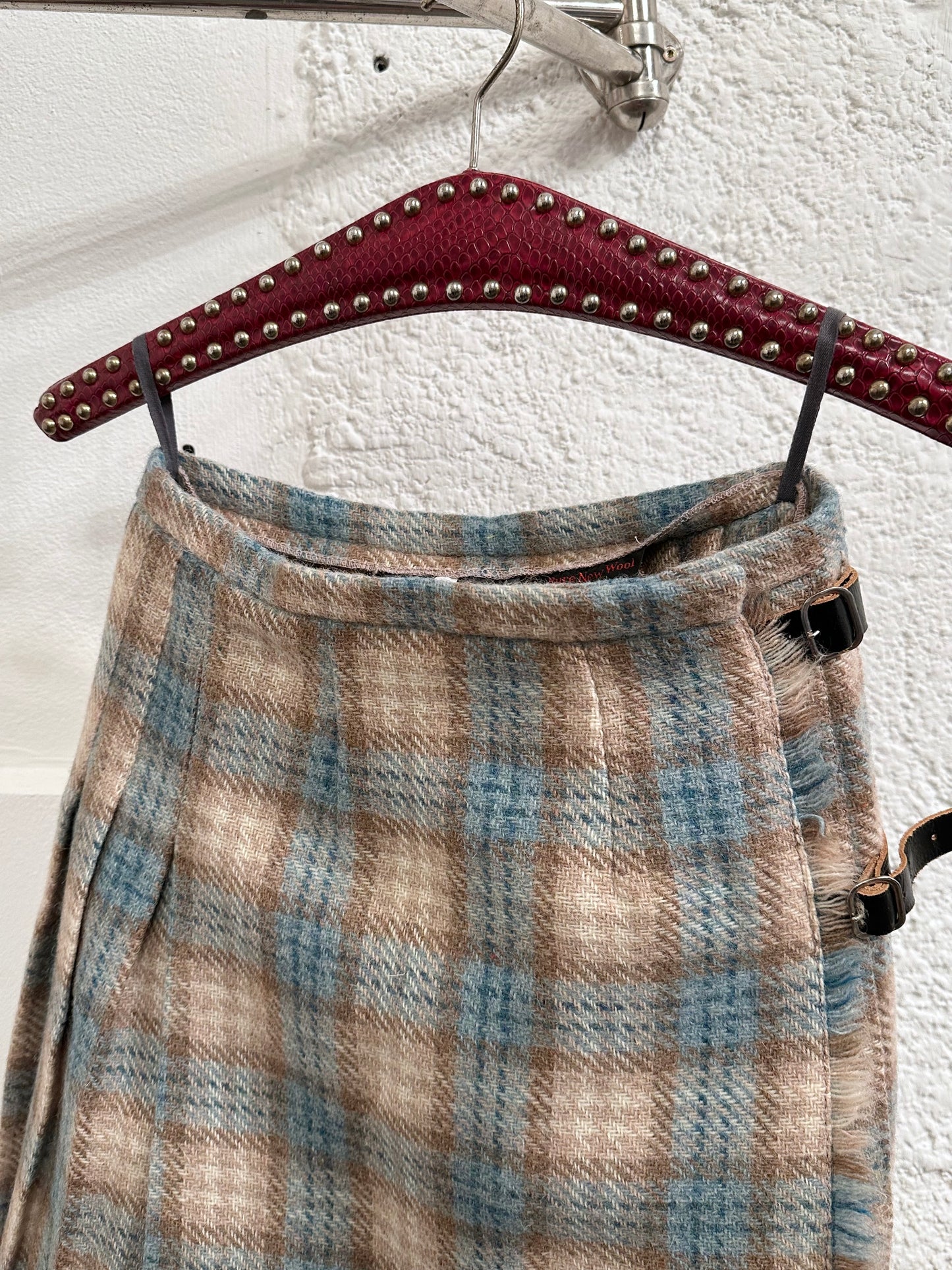 tartan mohair wool skirt made in England