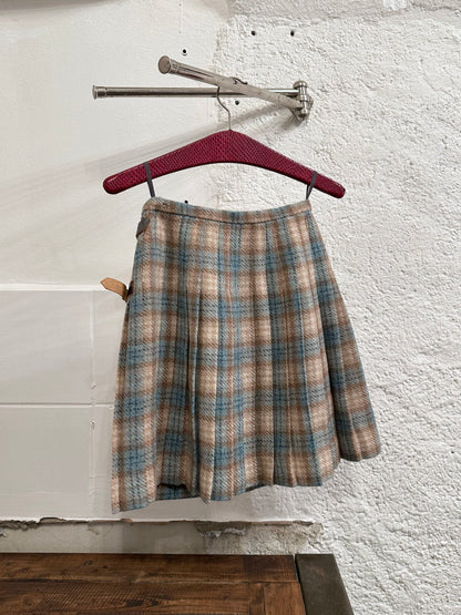 tartan mohair wool skirt made in England