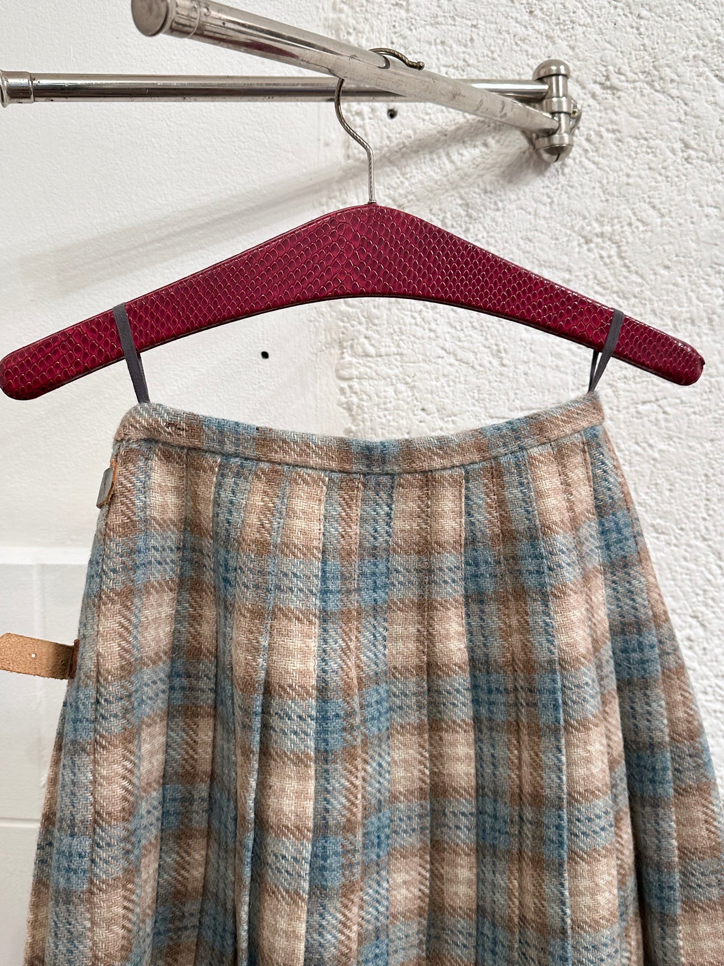 tartan mohair wool skirt made in England