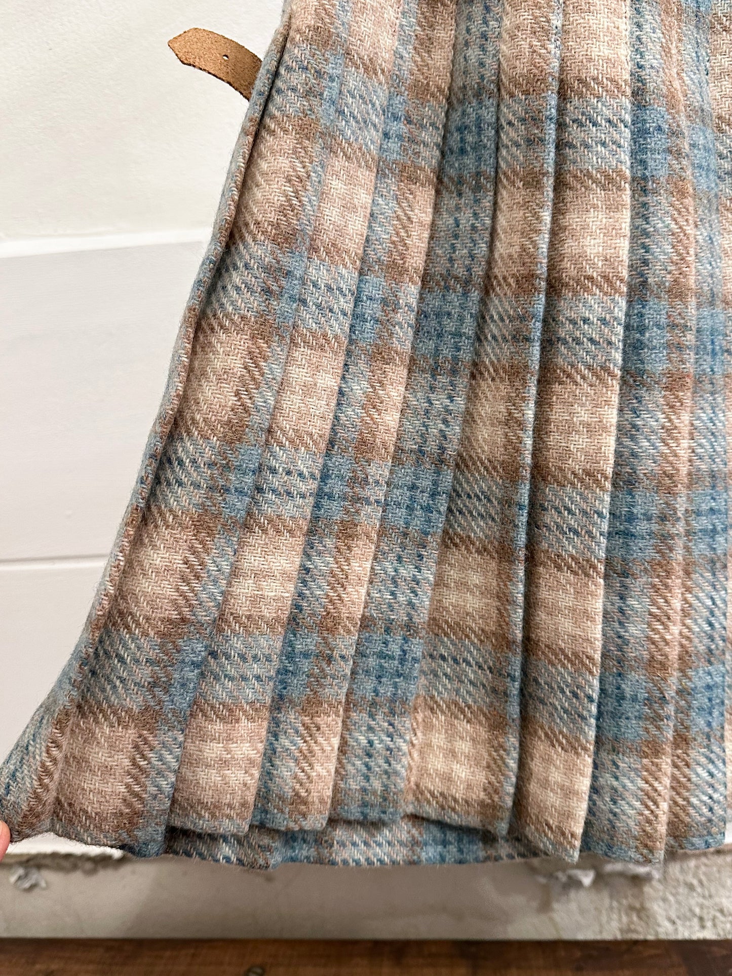 tartan mohair wool skirt made in England