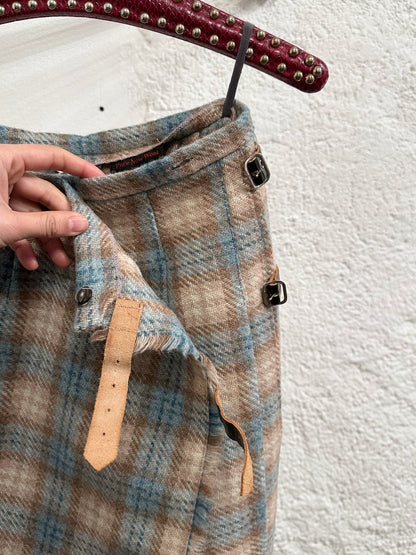 tartan mohair wool skirt made in England