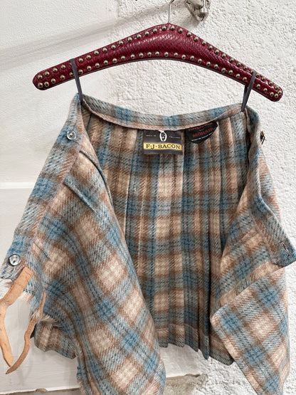 tartan mohair wool skirt made in England