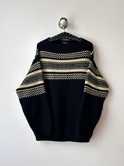 1950's 50年代 1960's 60年代 Ski jumper Wool Merino Wolle Black 黒 ニット Vintage Toto Praha Vintage clothing store Antique shop Prague ヴィンテージ 古着屋 プラハ ショールーム Showroom appointment 予約製 ユーロ古着 ヨーロッパ古着 古着卸 フランス買い付け 