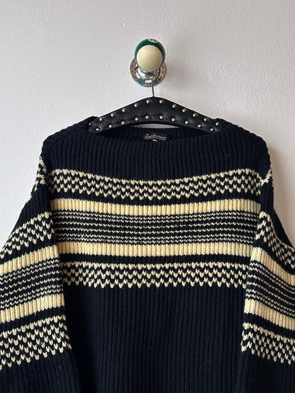 1950's 50年代 1960's 60年代 Ski jumper Wool Merino Wolle Black 黒 ニット Vintage Toto Praha Vintage clothing store Antique shop Prague ヴィンテージ 古着屋 プラハ ショールーム Showroom appointment 予約製 ユーロ古着 ヨーロッパ古着 古着卸 フランス買い付け 