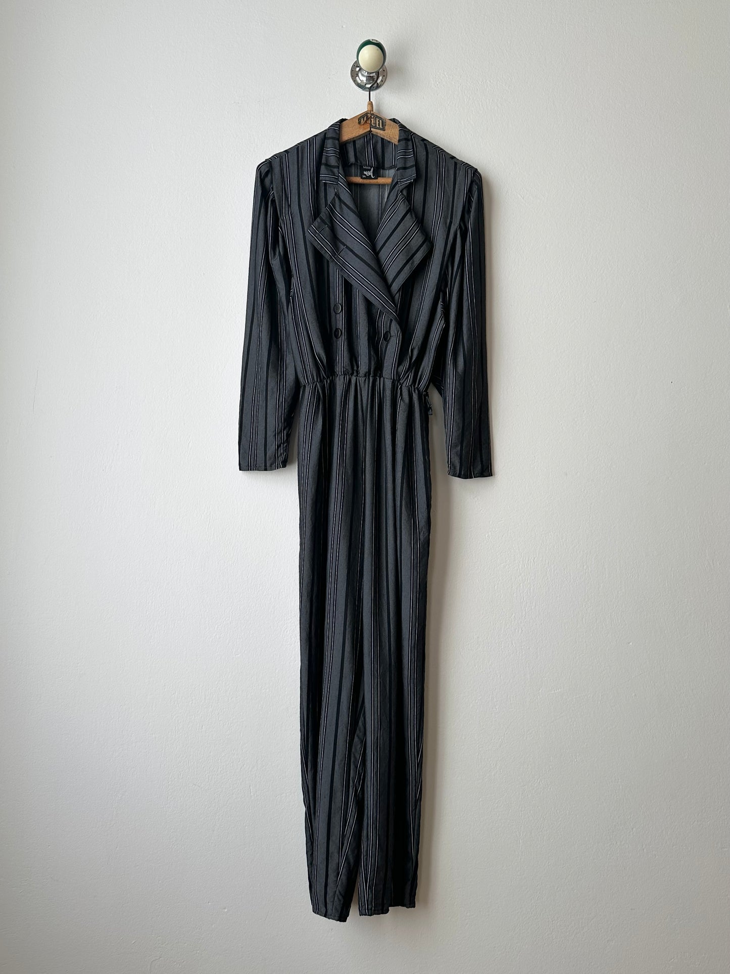 80s cool striped jumpsuit