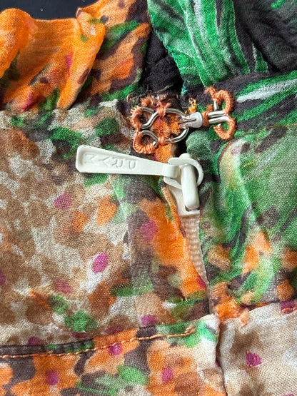 70s silk sheer chiffon dress