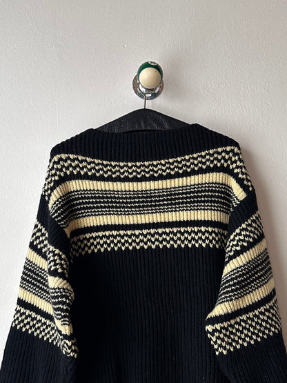1950's 50年代 1960's 60年代 Ski jumper Wool Merino Wolle Black 黒 ニット Vintage Toto Praha Vintage clothing store Antique shop Prague ヴィンテージ 古着屋 プラハ ショールーム Showroom appointment 予約製 ユーロ古着 ヨーロッパ古着 古着卸 フランス買い付け 