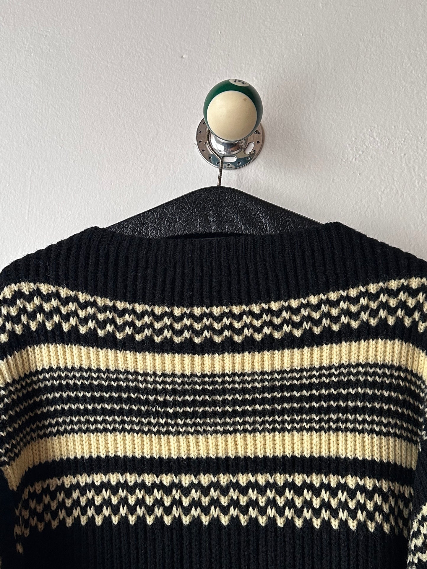 1950's 50年代 1960's 60年代 Ski jumper Wool Merino Wolle Black 黒 ニット Vintage Toto Praha Vintage clothing store Antique shop Prague ヴィンテージ 古着屋 プラハ ショールーム Showroom appointment 予約製 ユーロ古着 ヨーロッパ古着 古着卸 フランス買い付け 