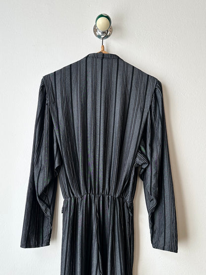 80s cool striped jumpsuit
