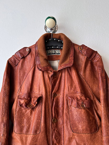CLOSED Leather Jacket Made in Italy クローズド Vintage Toto Praha Vintage clothing store Antique shop Prague ヴィンテージ 古着屋 プラハ ショールーム Showroom appointment 予約製 ユーロ古着 ヨーロッパ古着 古着卸 フランス買い付け 