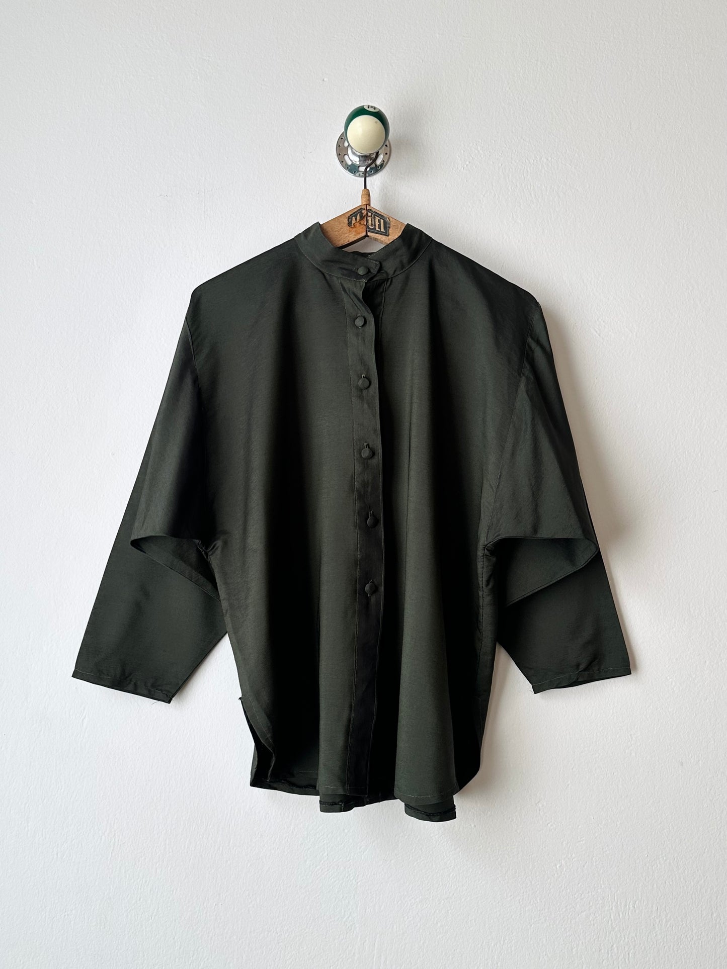 French forest green bat shirt