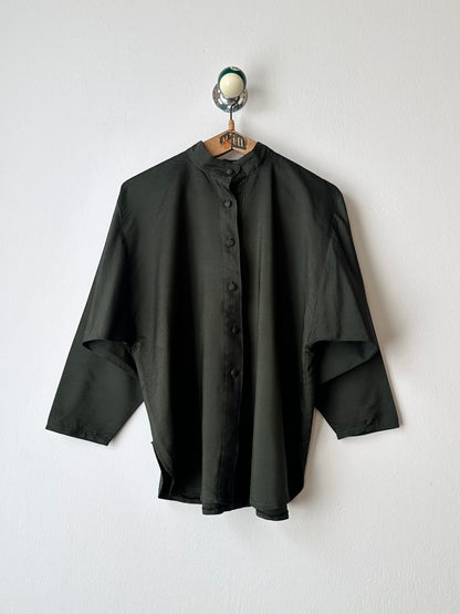 French forest green bat shirt