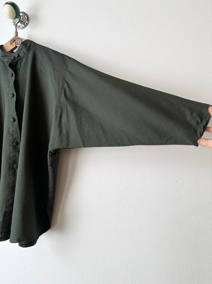 French forest green bat shirt