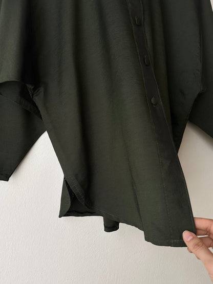 French forest green bat shirt