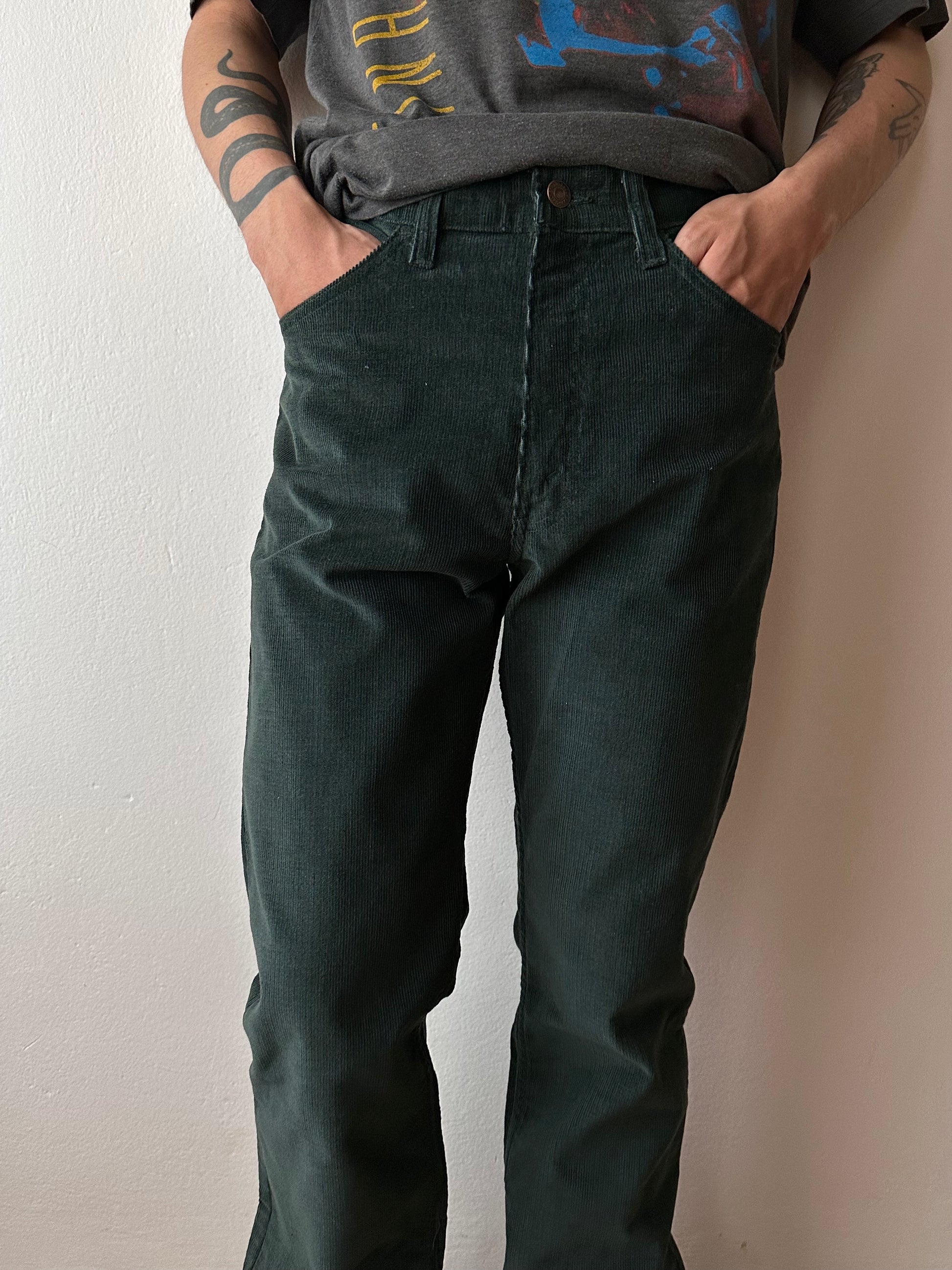 Levi's 646 dark green corduroy 70's 60's vintage リーバイス flare pants made in usa アメリカ製 アメリカ古着 ユーロ古着 ヨーロッパ古着