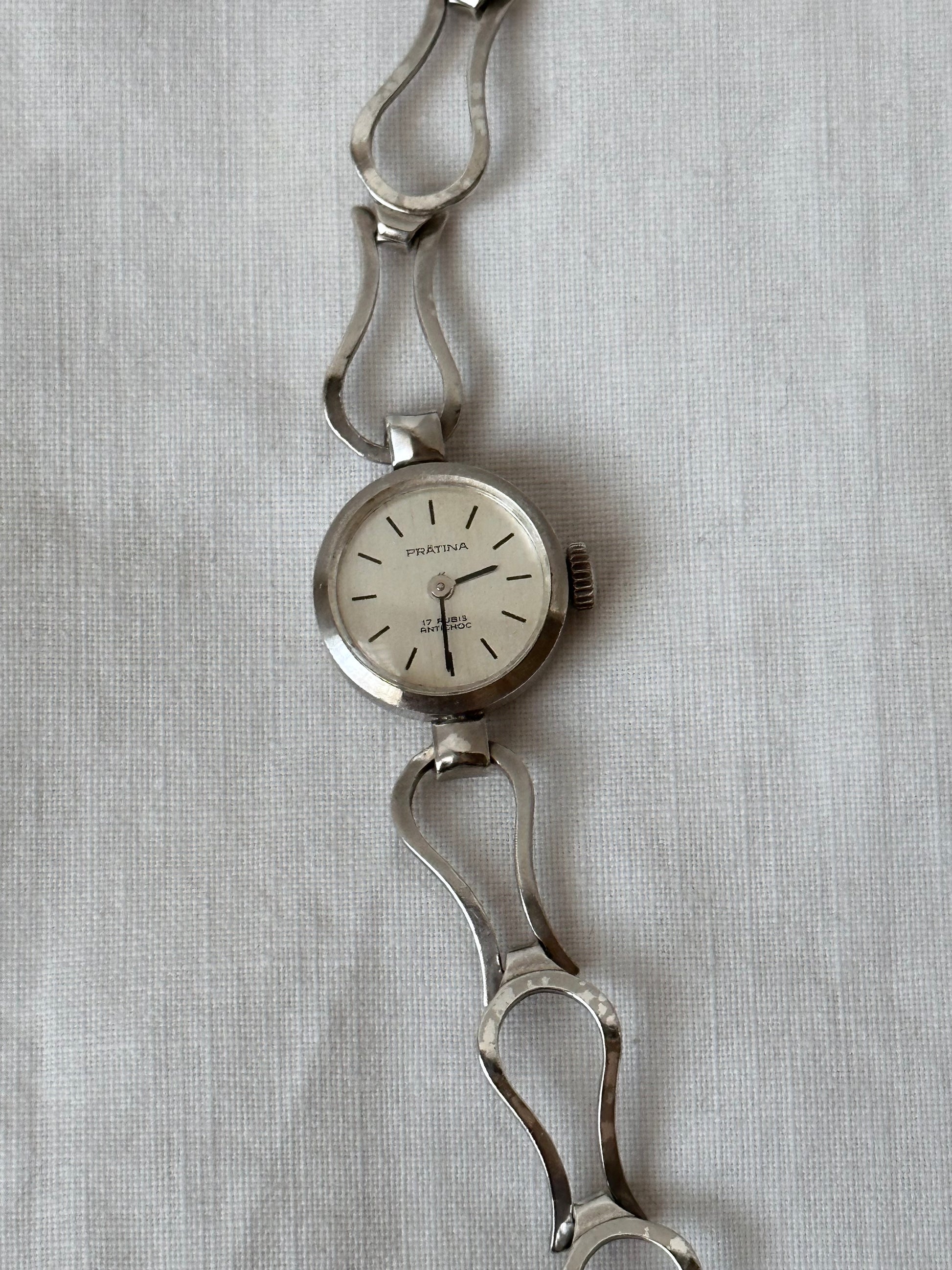German silver watch PRATINA vintage