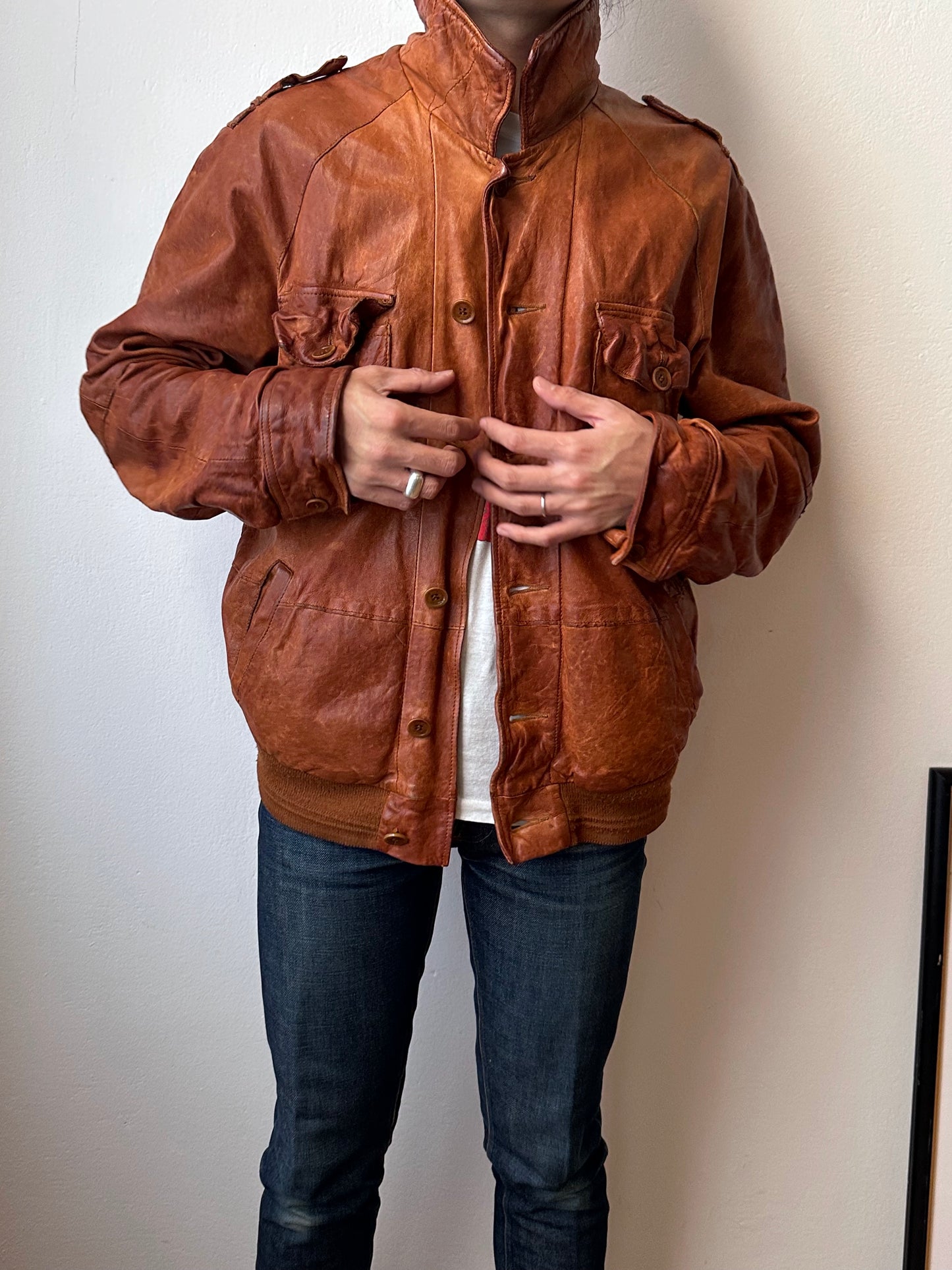 CLOSED Leather Jacket Made in Italy クローズド Vintage Toto Praha Vintage clothing store Antique shop Prague ヴィンテージ 古着屋 プラハ ショールーム Showroom appointment 予約製 ユーロ古着 ヨーロッパ古着 古着卸 フランス買い付け 