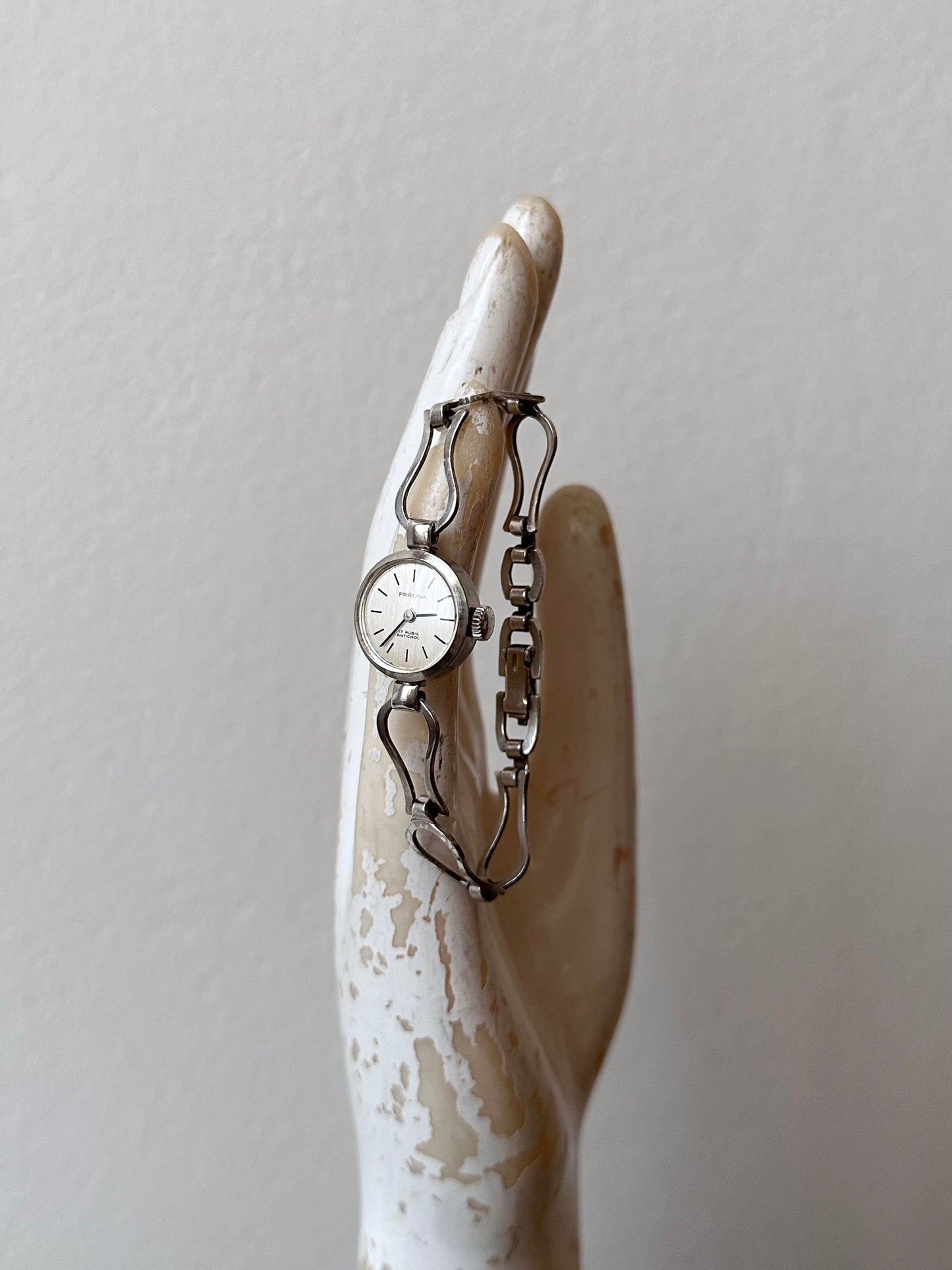 German silver watch PRATINA vintage