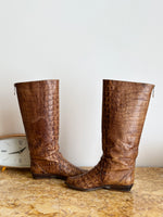 POLLINI crocodile boots made in Italy