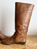 POLLINI crocodile boots made in Italy