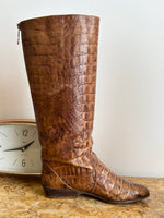 POLLINI crocodile boots made in Italy