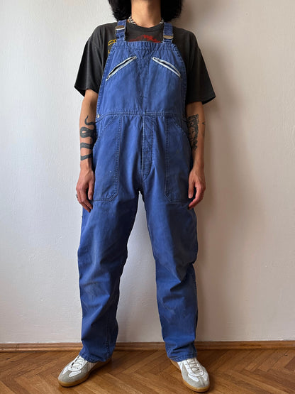 French Adolphe Lafont blue cotton twill overalls 50's 60's workwear vintage フレンチワーク ユーロ古着 ヨーロッパ古着