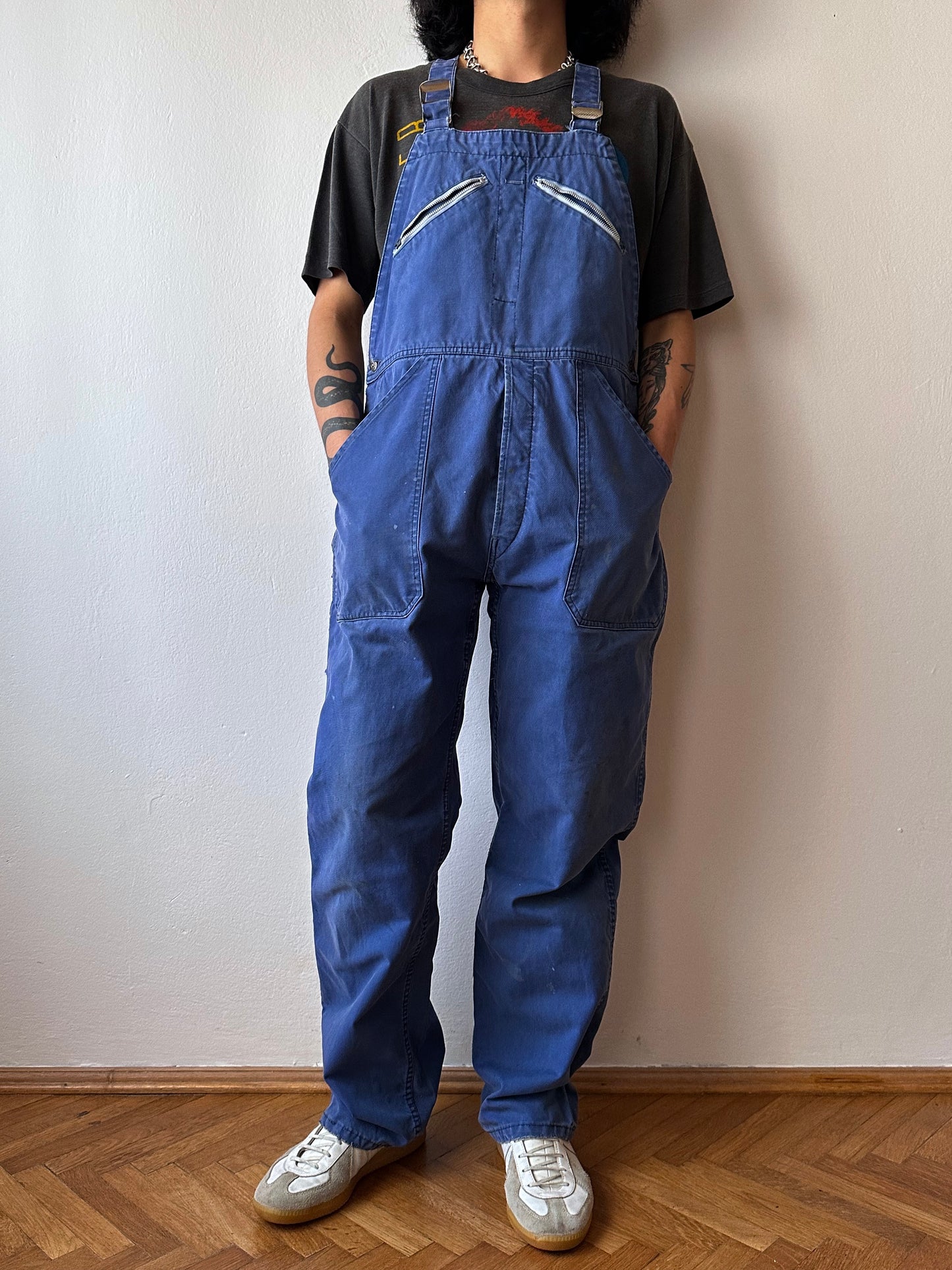 French Adolphe Lafont blue cotton twill overalls 50's 60's workwear vintage フレンチワーク ユーロ古着 ヨーロッパ古着