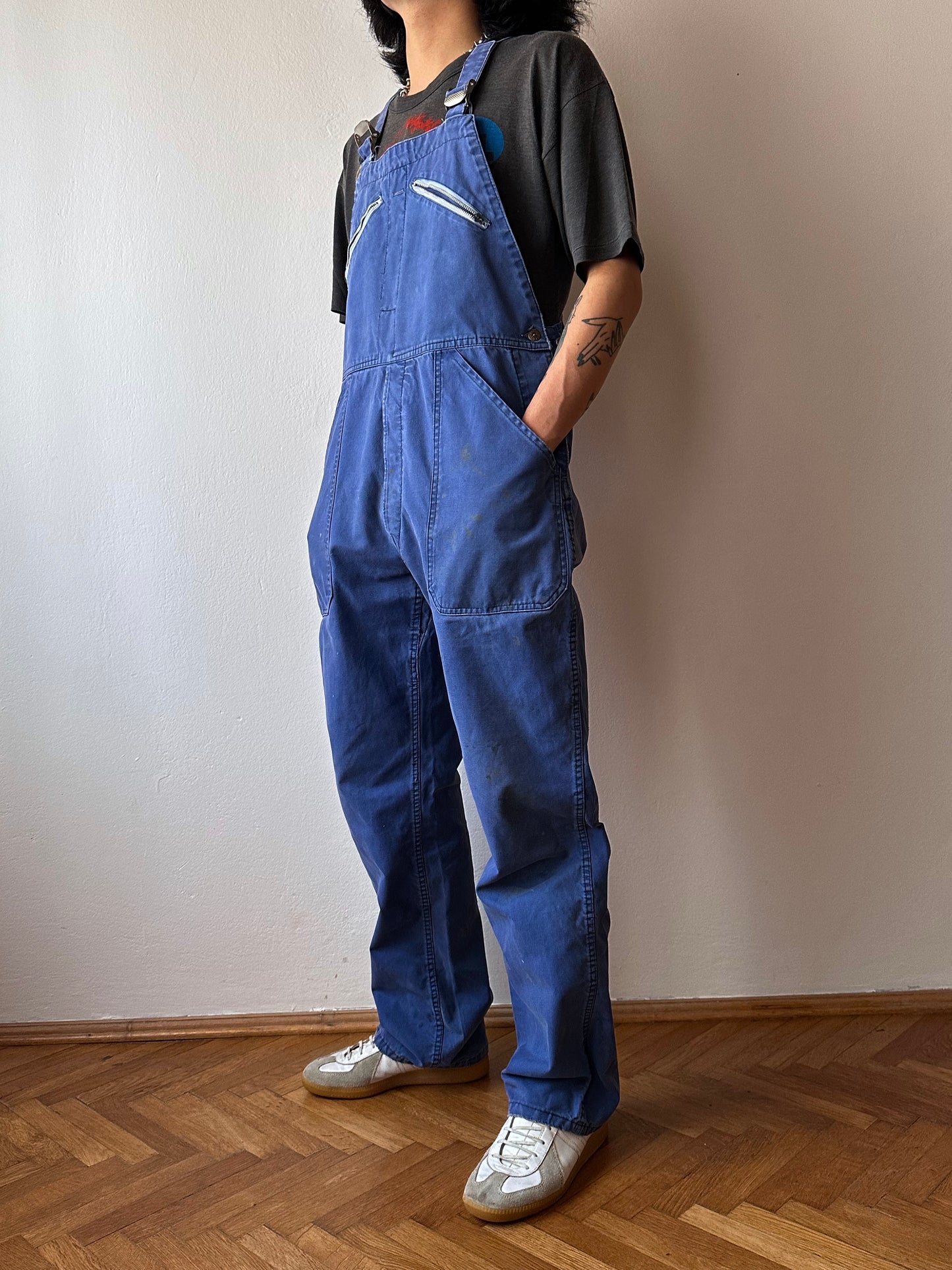 French Adolphe Lafont blue cotton twill overalls 50's 60's workwear vintage フレンチワーク ユーロ古着 ヨーロッパ古着