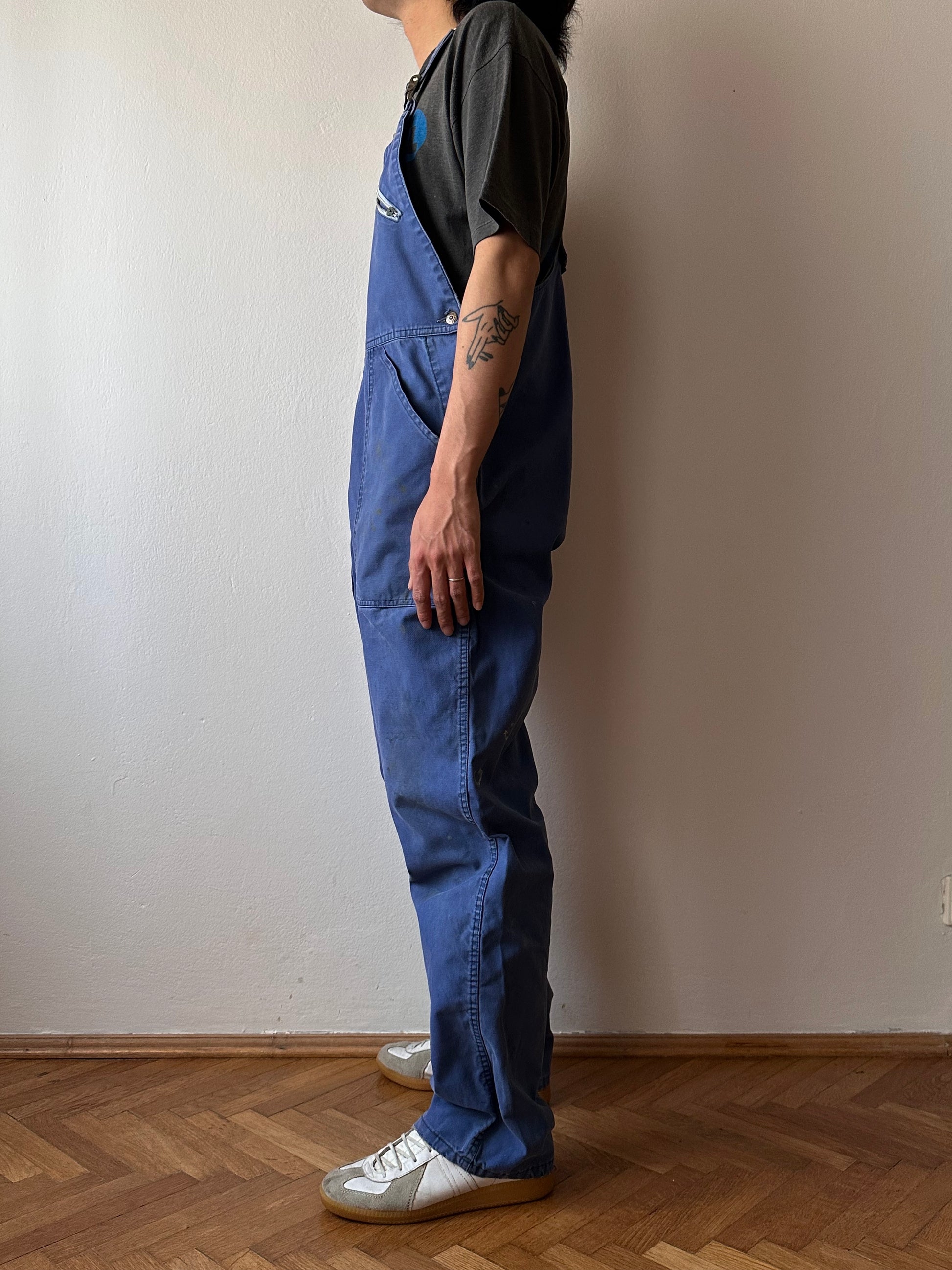 French Adolphe Lafont blue cotton twill overalls 50's 60's workwear vintage フレンチワーク ユーロ古着 ヨーロッパ古着