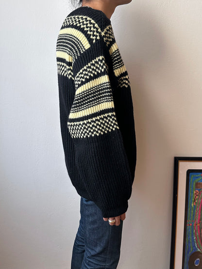 1950's 50年代 1960's 60年代 Ski jumper Wool Merino Wolle Black 黒 ニット Vintage Toto Praha Vintage clothing store Antique shop Prague ヴィンテージ 古着屋 プラハ ショールーム Showroom appointment 予約製 ユーロ古着 ヨーロッパ古着 古着卸 フランス買い付け 