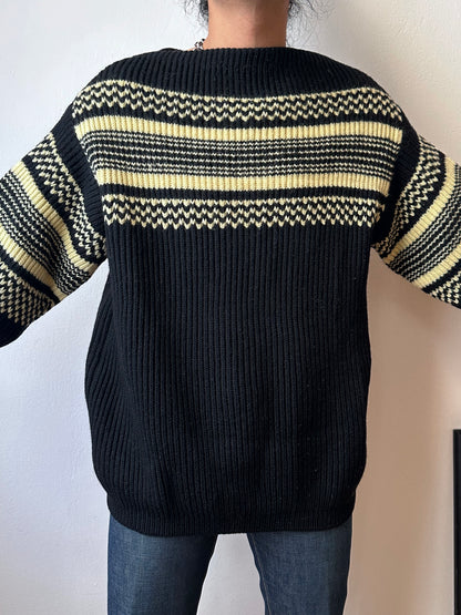 1950's 50年代 1960's 60年代 Ski jumper Wool Merino Wolle Black 黒 ニット Vintage Toto Praha Vintage clothing store Antique shop Prague ヴィンテージ 古着屋 プラハ ショールーム Showroom appointment 予約製 ユーロ古着 ヨーロッパ古着 古着卸 フランス買い付け 