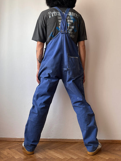 French Adolphe Lafont blue cotton twill overalls 50's 60's workwear vintage フレンチワーク ユーロ古着 ヨーロッパ古着