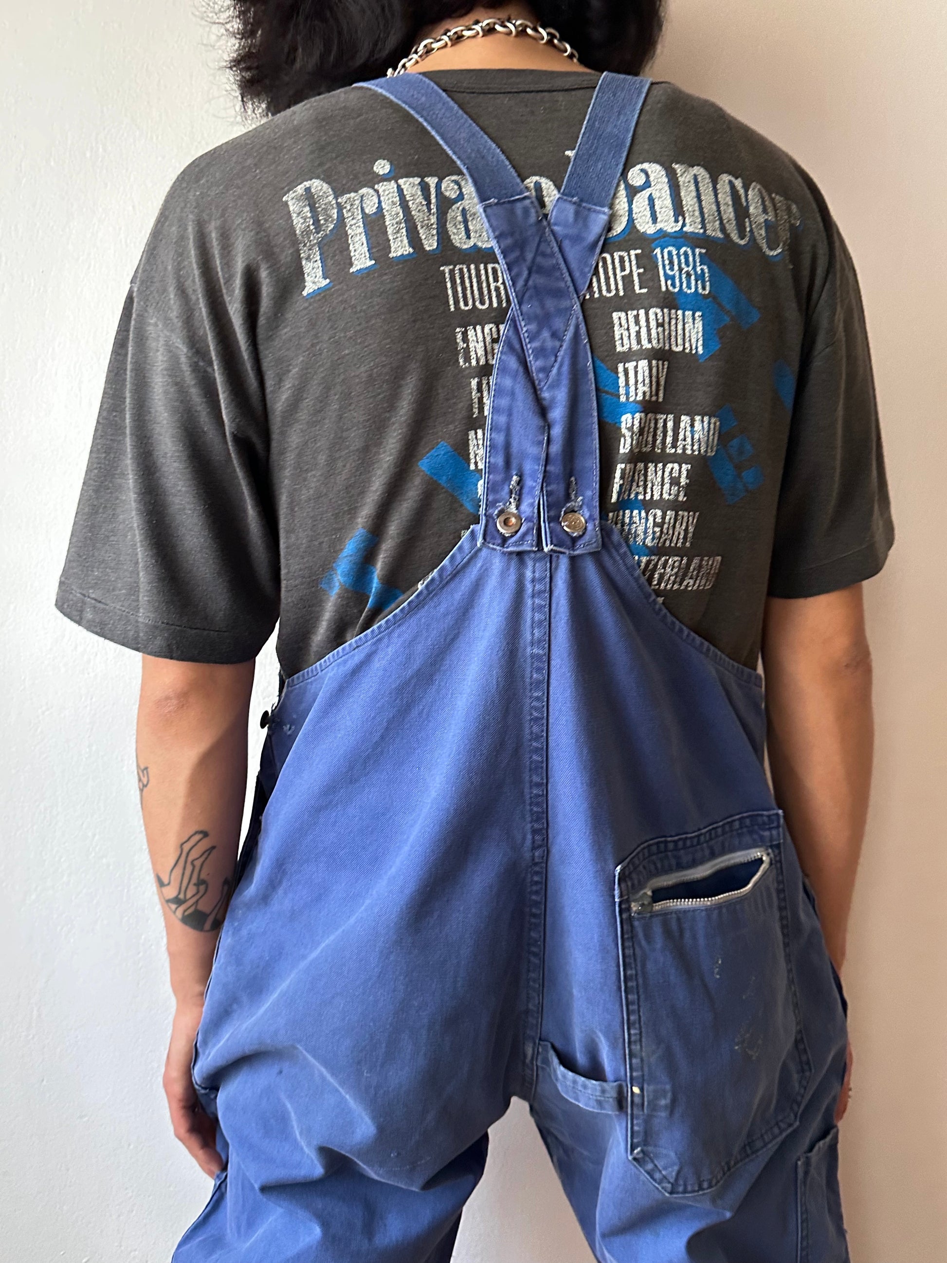 French Adolphe Lafont blue cotton twill overalls 50's 60's workwear vintage フレンチワーク ユーロ古着 ヨーロッパ古着