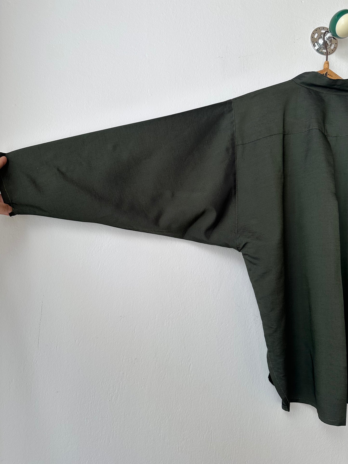 French forest green bat shirt