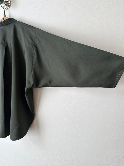 French forest green bat shirt