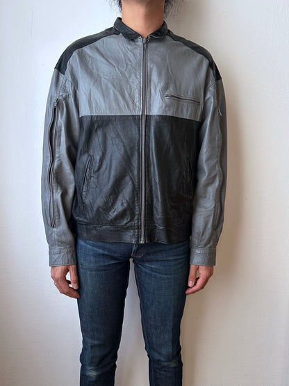 80s Two-tone Italian leather jacket
