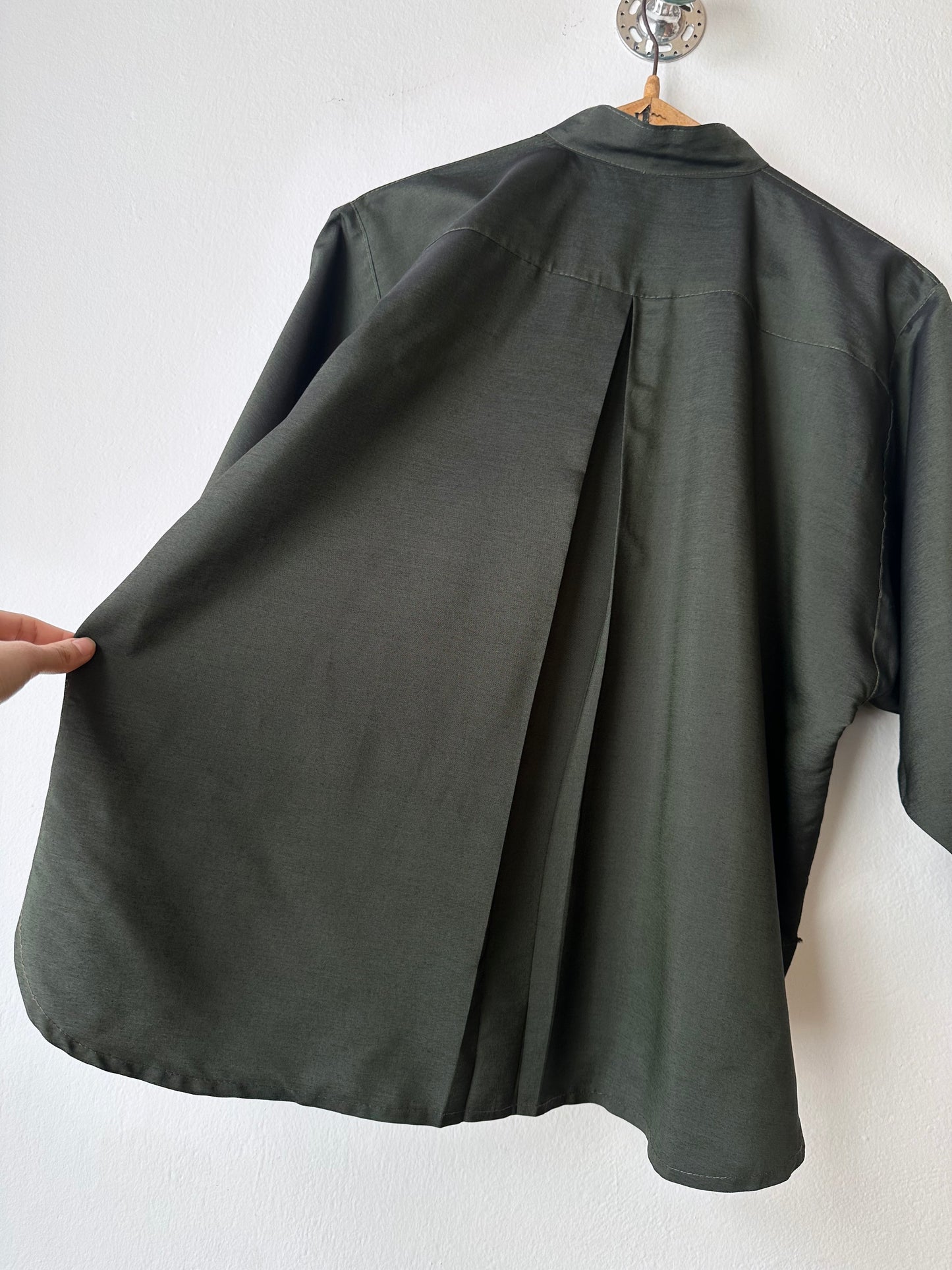 French forest green bat shirt