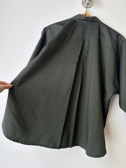 French forest green bat shirt