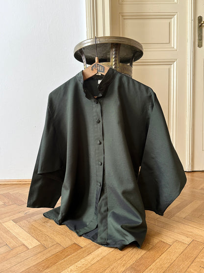 French forest green bat shirt