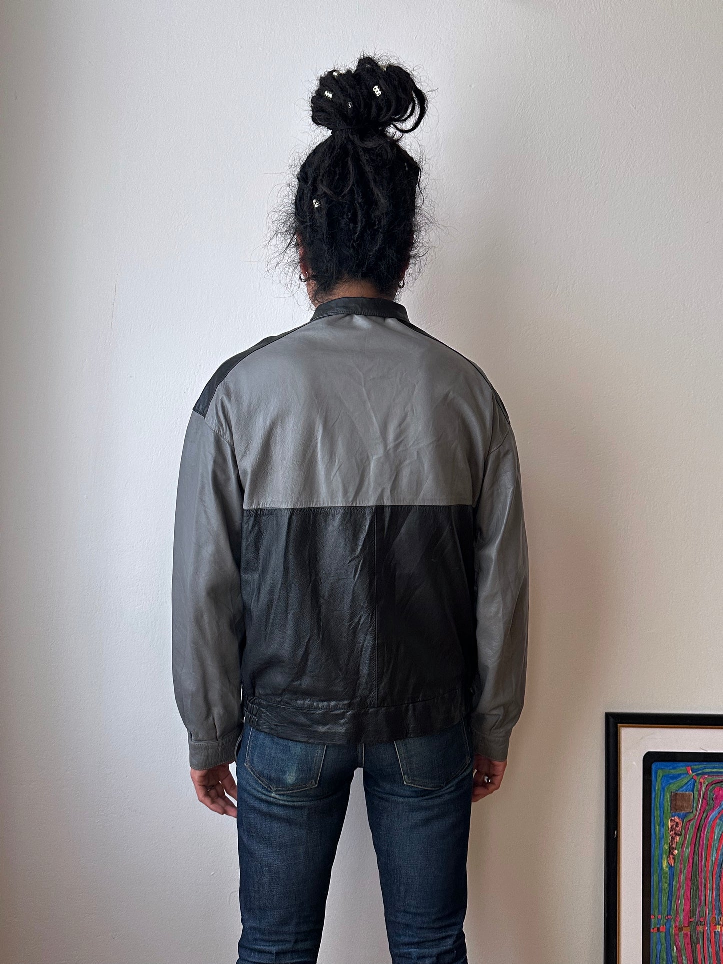 80s Two-tone Italian leather jacket