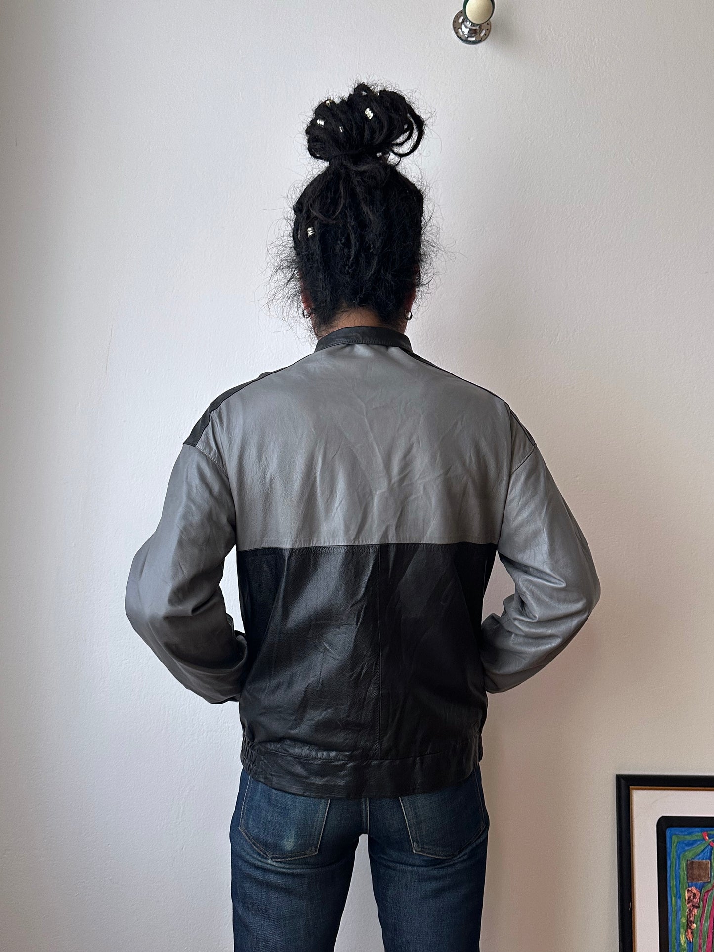 80s Two-tone Italian leather jacket