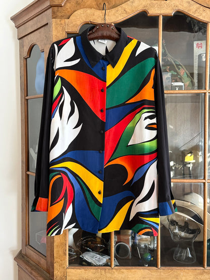 Abstract silk shirt